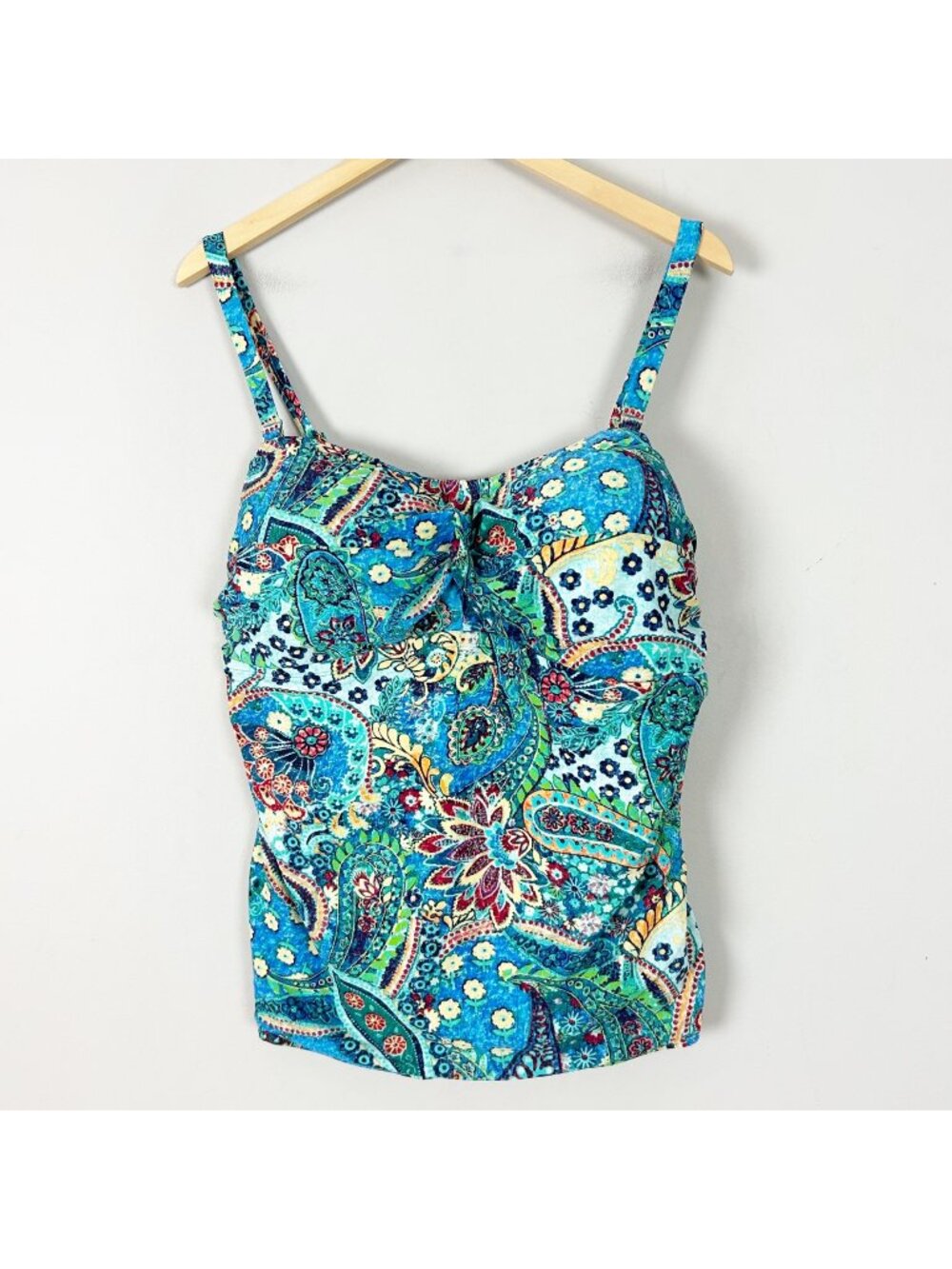 NEW Chaps Floral Paisley Tankini Top Swim Suit Colorful Size 22W Women's